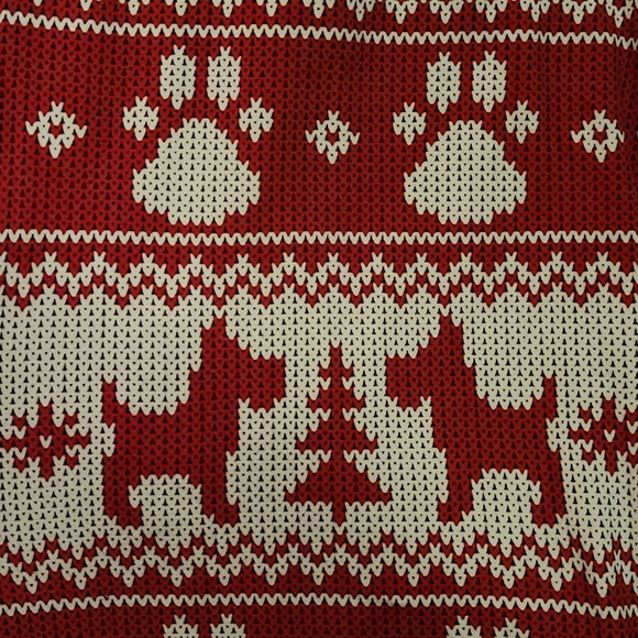 LLR LuLaRoe TC2 Red White Pixel Dog Pawprint Xmas Tree Holiday Leggings - Picture 3 of 7